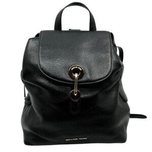 MICHAEL KORS~Raven Medium Pebbled Leather Backpack in BLACK
